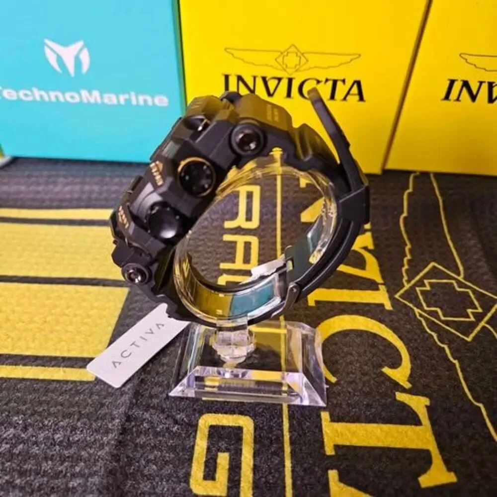 Activa Men’s Digital Sports Watch – Black & Gold / Water Resistant